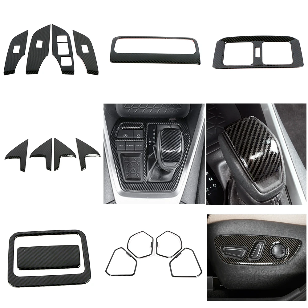 

For Toyota Rav 4 Rav4 2019-2023 Car Styling Interior Accessory Central Control Modify Carbon Fiber Color Stainless Steel Sticker