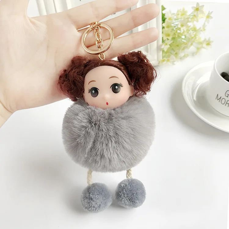 Новый креативный брелок с помпоном милый пушистый плюшевый куклы брелоки