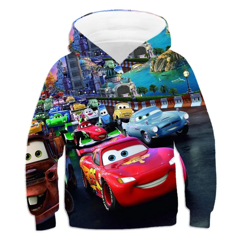 

Детская одежда 3d мультфильм Pixar автомобиль Молния Маккуин толстовки с длинным рукавом для маленьких мальчиков Одежда для девочек толстовка...