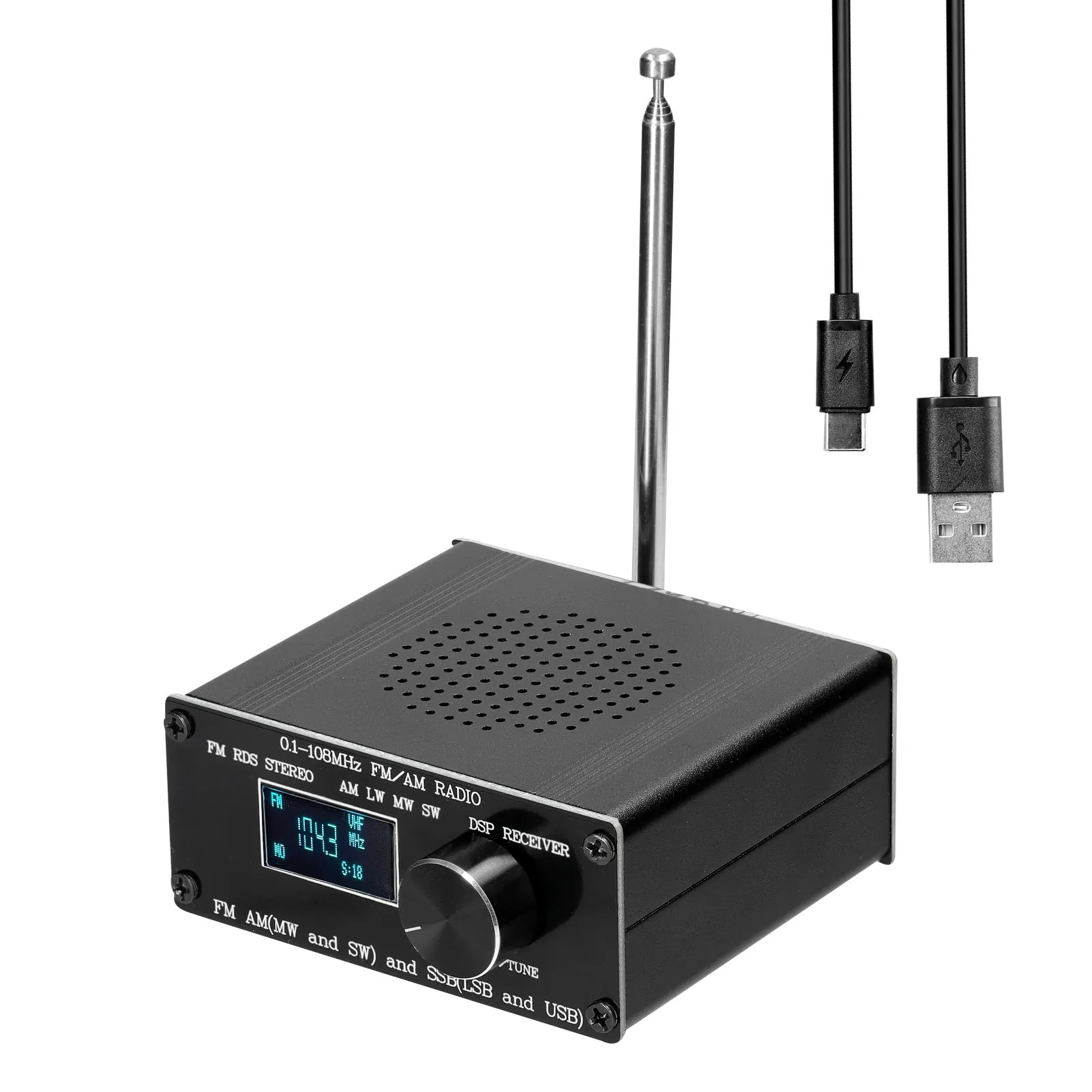 

ATS-60 0,1-108 МГц Диапазонный радиоприемник FM AM (MW & SW) SSB (LSB & USB), охватывающий коммерческие любительские радиочастоты