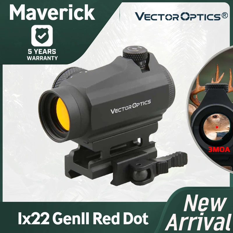Векторная оптика Maverick 1x22 GenII Red Dot Sight Тактический 3 MOA 11 уровней красный компактный