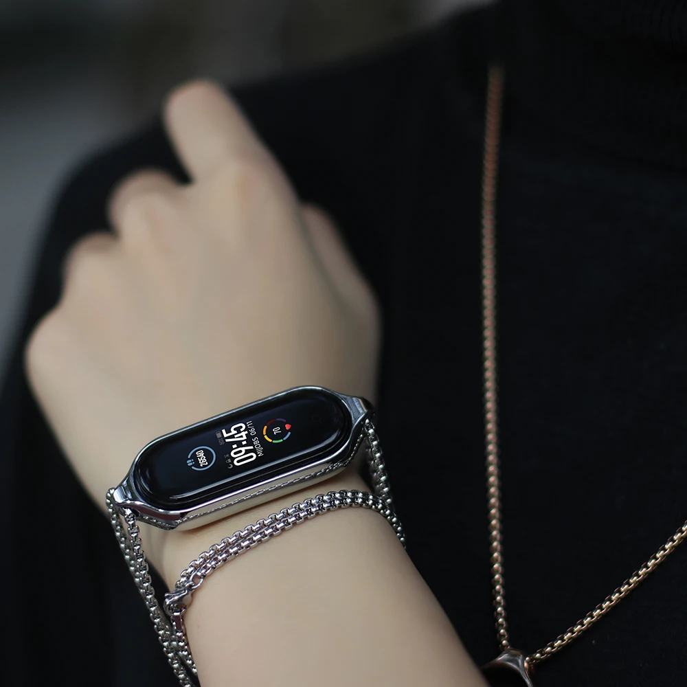 Металлическое ожерелье Mi Band 8 7 6 5 для браслета 9