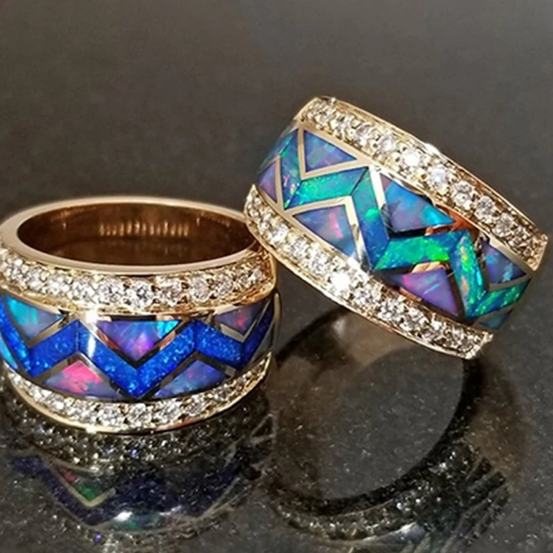 

1pc Opal Zircon Ring Size 6-12 New Trendy Woman Finger Ring Personalized Jewelry Gifts