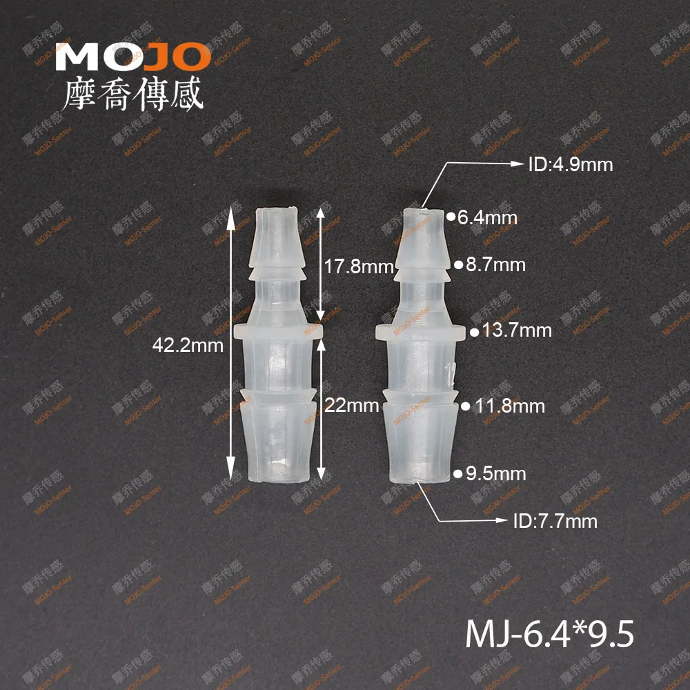 

2020 Free shipping MJ-S6.4X9.5(100pcs/lots) PP Reducing Straght type barbed water fitting connectors