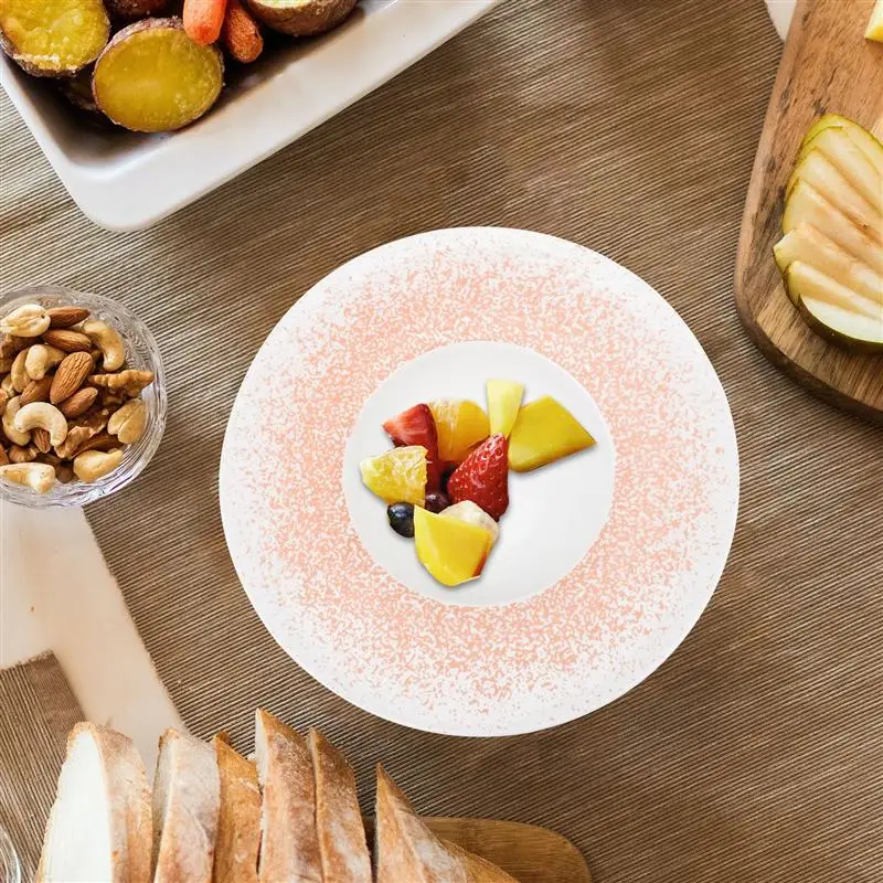 

1 Pc Practical Ceramic Plate Household Cake Pasta Storage Plate Display Dish (Orange)