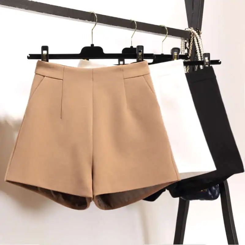 

Модные шифоновые шорты, женские летние свободные с высокой талией, белые Костюмные шорты с широкими штанинами, женские облегающие офисные п...