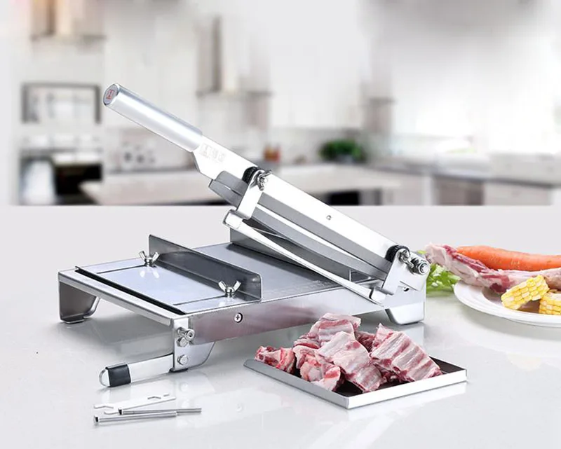 

Stainless Steel 13.5 Inch Slicer Double Knife Meat Slicer Commercial Household Chicken Duck Fish Lamb Meat Bone Cutting Machine