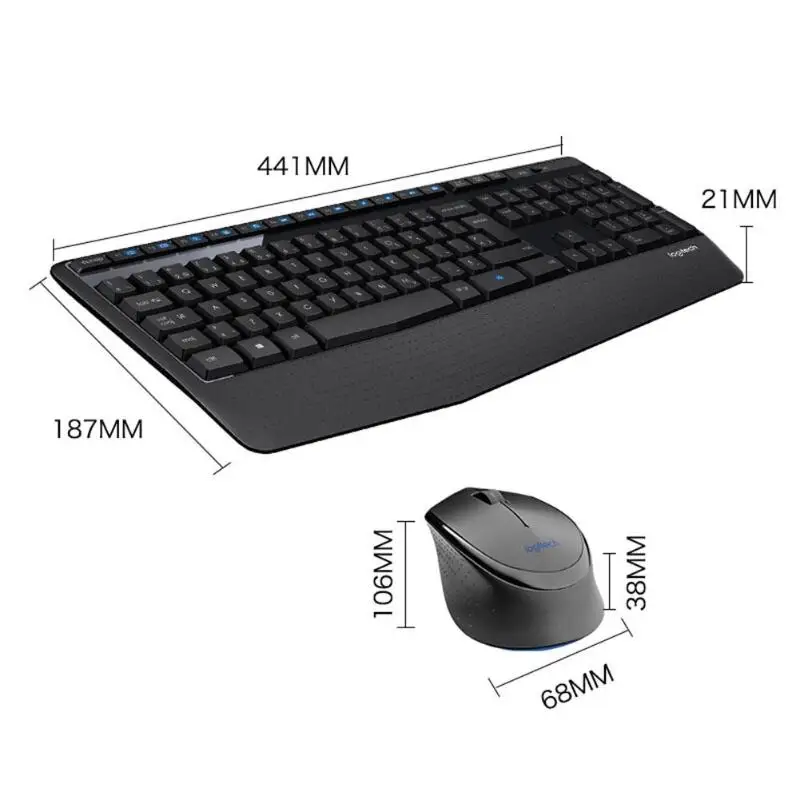 Logitech MK345 2 4 ГГц Беспроводной мыши и клавиатуры вертикальный брызгозащищенное