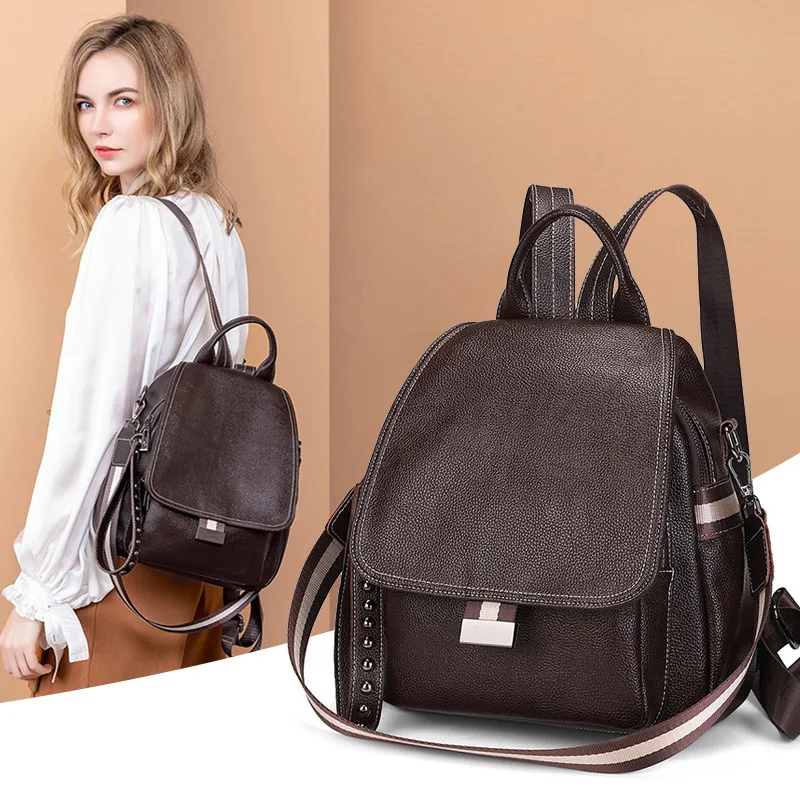 

Женские качественные кожаные рюкзаки для девочек, повседневный рюкзак, черный винтажный школьный ранец для девочек