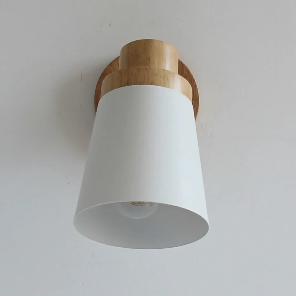 Простой белый Железный деревянный настенный светильник для магазина спальни