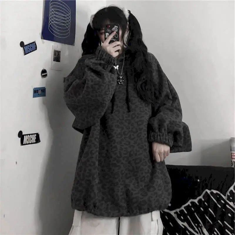 Свитшот с леопардовым принтом для мужчин и женщин толстовка рукавом летучая мышь