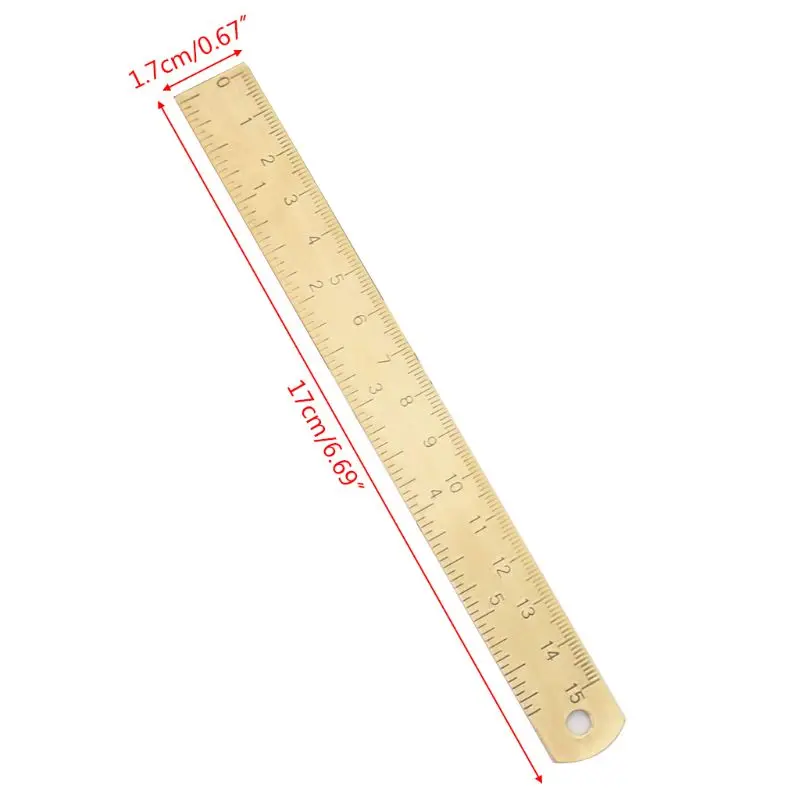 

G92E Vintage Brass Ruler Bookmark Label Book Mark Cartography Painting Measuring Tool