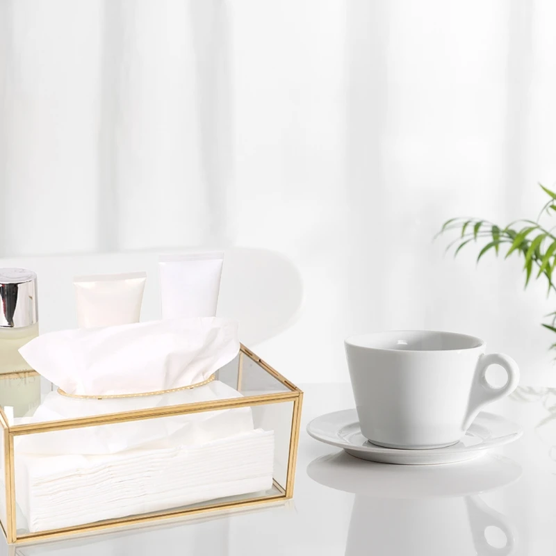 

Nordic Glass Napkin Tissue Box Toilet Paper Case Container Jewelry Makeup Storage Holder Living Room Decoration