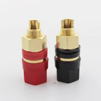 20pcs gold plated copper amplifier speaker terminal binding post diy red black 518a