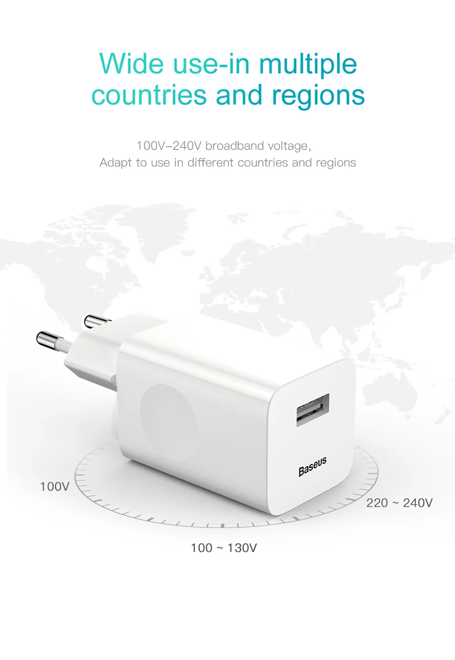 Baseus быстрое зарядное устройство 3,0 USB зарядное устройство Универсальный адаптер питания Мобильный телефон планшет быстрая зарядка для iPhone samsung huawei xiaomi