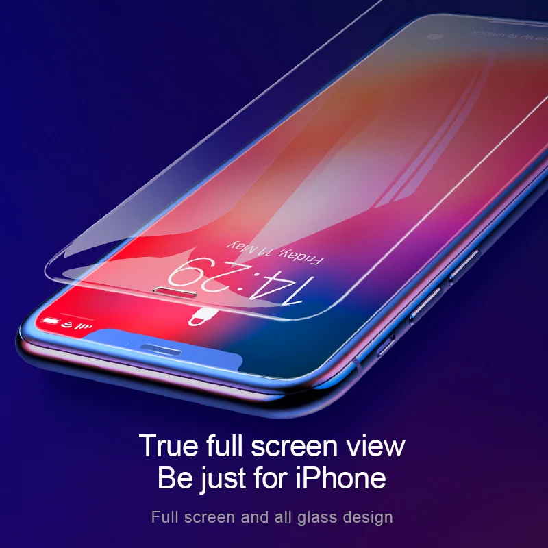 Baseus для iPhone X Xs max Xr закаленное стекло 0,3 мм Ультра тонкое полное Защитное стекло для iPhone Xs max Xr X защита экрана