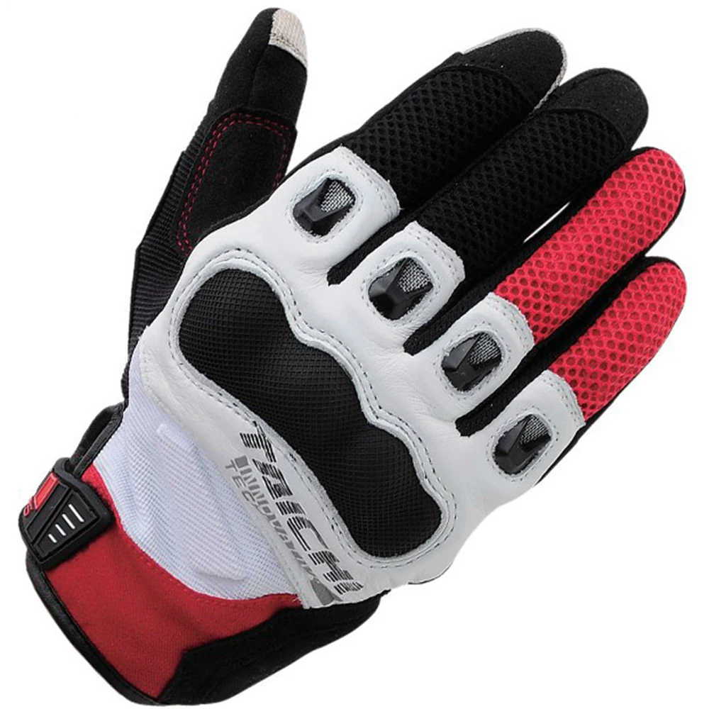 

MX Dirt Bike Offroad Motocross Motorcycle Black White Yellow Gloves RST 412 Mesh Carbon Summer Short Leather Gloves
