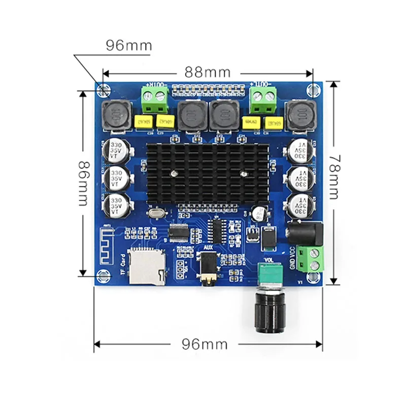TPA3116 Bluetooth 5,0 цифровой усилитель мощности двухканальный 2*100 Вт аудио стерео усилитель Поддержка TF карты AUX для DIY Amp