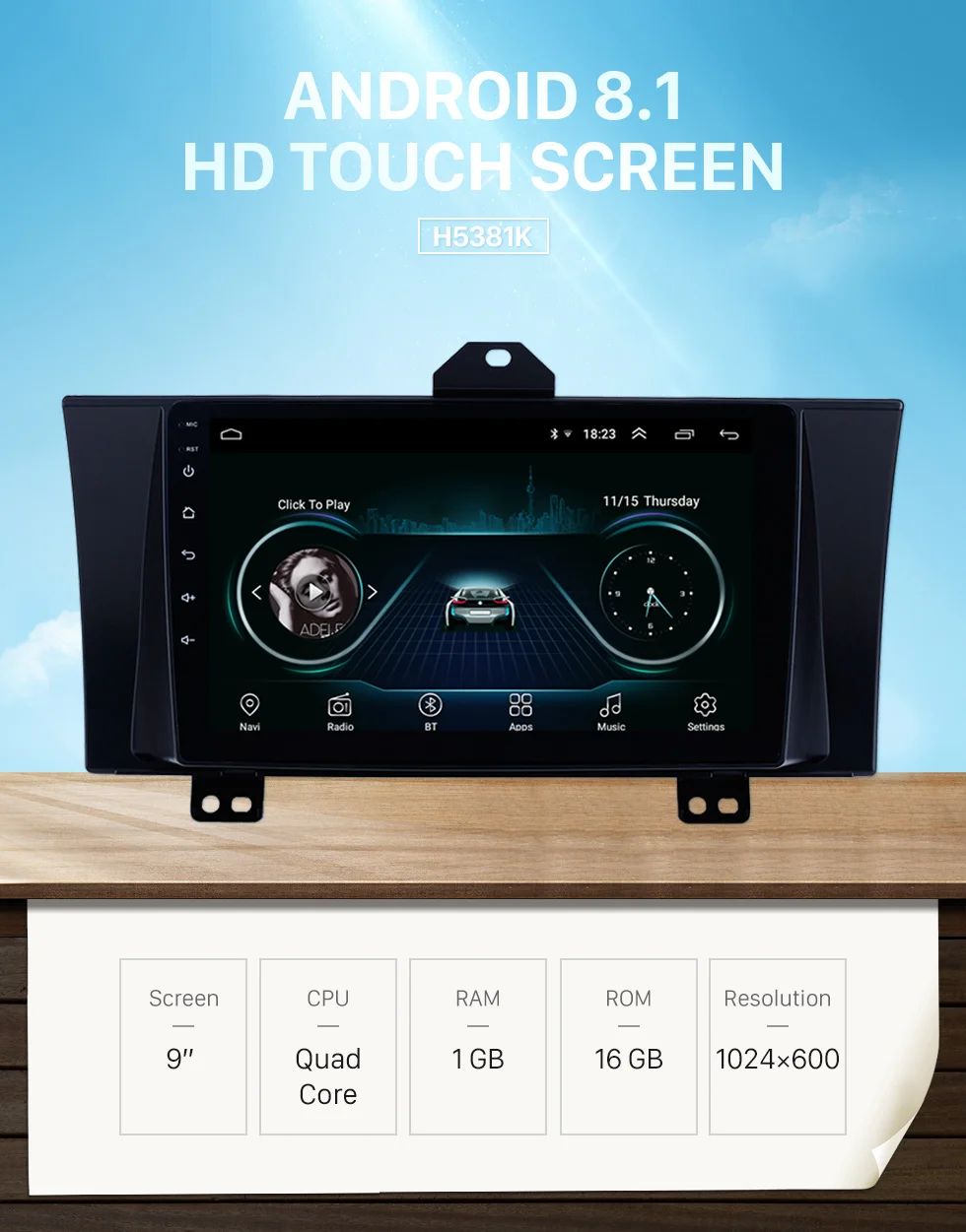 Harfey 9 дюймов gps Автомобильная магнитола на андроид 8,1 Bluetooth радио для Honda Elysion 2012- HD сенсорный экран USB поддержка Carplay