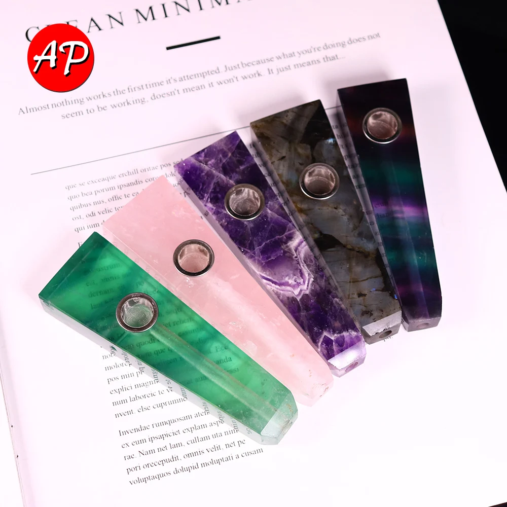 1 шт. натуральная кварцевая труба курительная трубка мечта аметист плоская