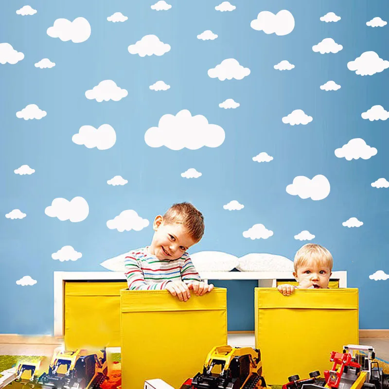 

68 Pcs DIY Clouds Wall Stickers Home Decoration For Children's Room Fridge Kitchen Porch Art Decals Peel & Stick Vinly Wallpaper