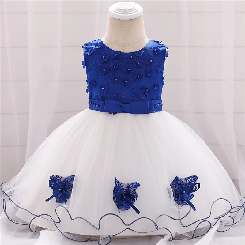 Коллекция года, платье для маленьких девочек с цветочной вышивкой платья для дня рождения для маленьких девочек возрастом от 3M до 24 месяцев до 1 года Vestido, платье принцессы для дня рождения - Цвет: As shown