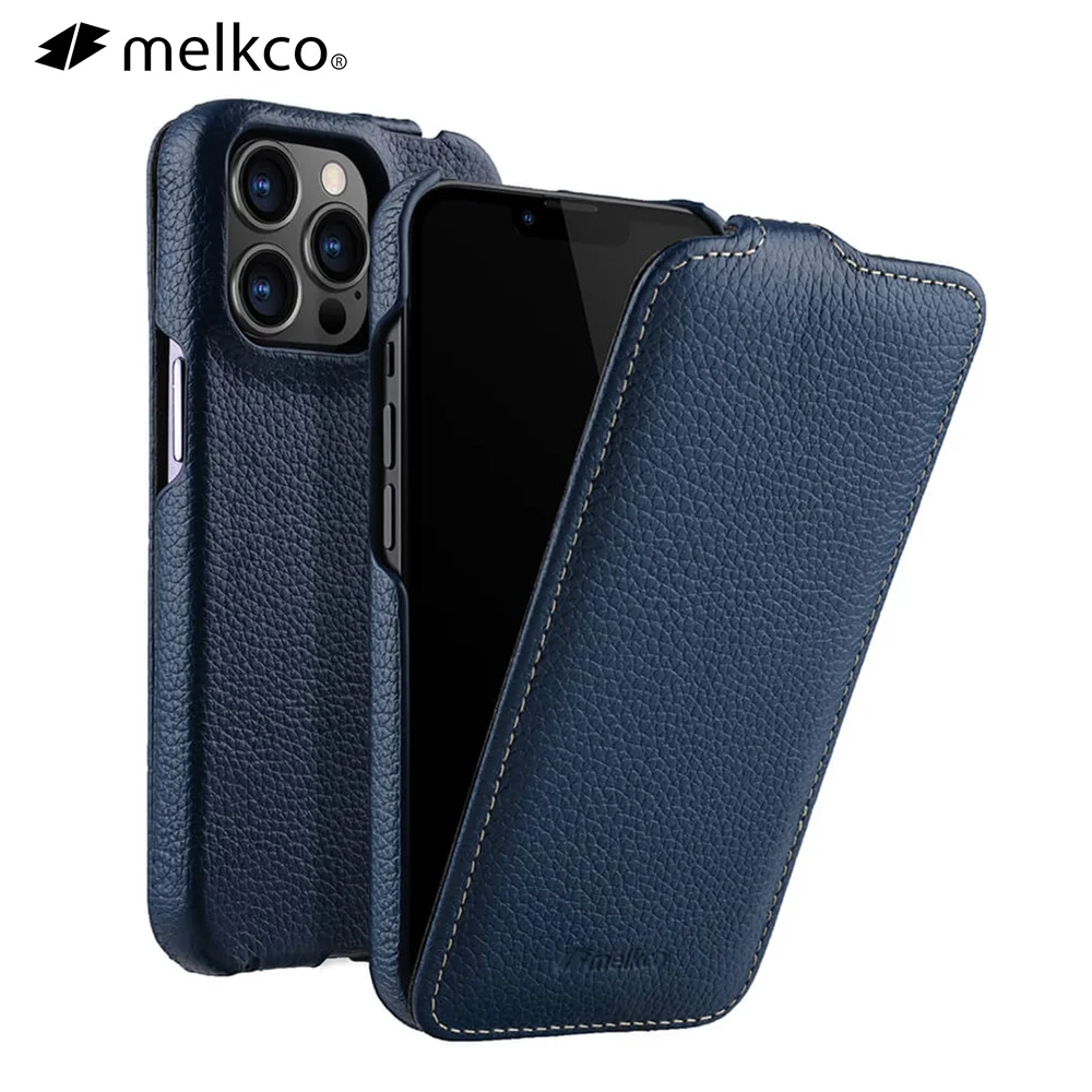 

Melkco Flip Case For iPhone 13 Pro Max mini Genuine Leather Business Luxury Fashion Natural Cowhide Phone Bag Cover