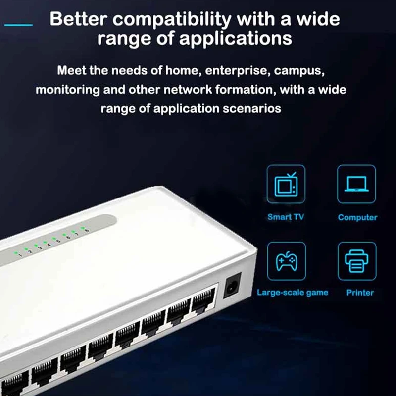 8-портовый гигабитный коммутатор VLAN 1000M настольные компьютеры Ethernet сетевой