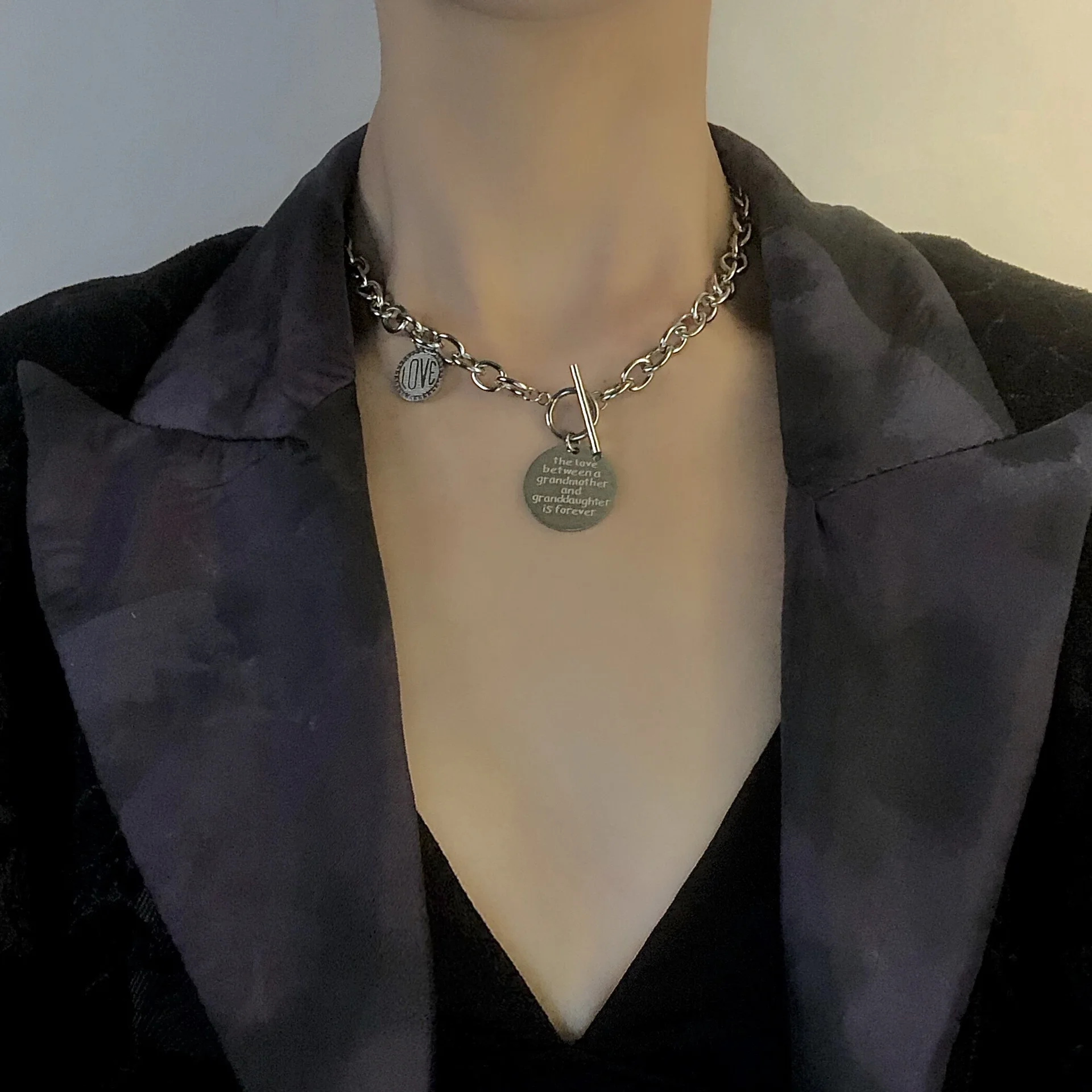 

Fashion titanium steel necklace female hip-hop clavicle chain necklace all-match jewelry hot sale