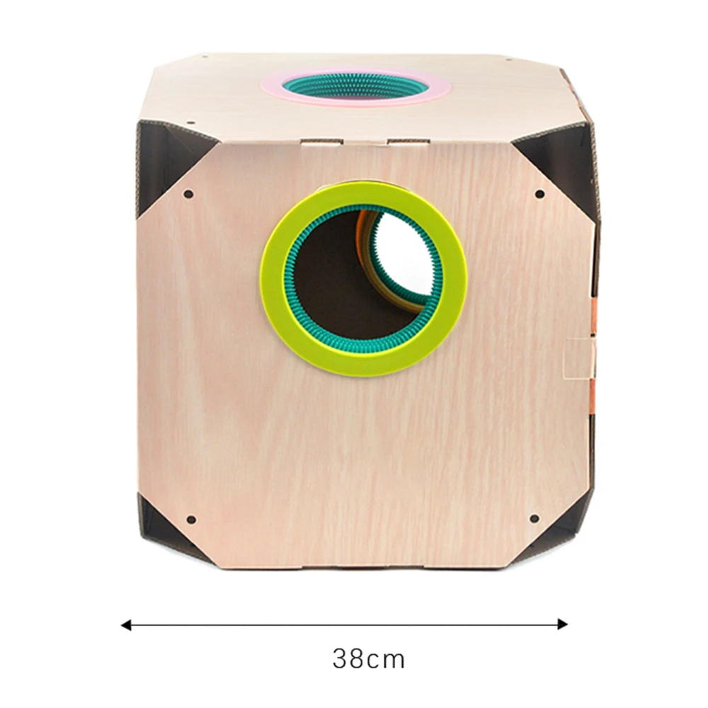 

DIY Multi-Purpose Cat Box Toys Cardboard Hair Removal Cat Hiding Box Creative Cat Scratching Box Toy Cat Durable Entertain Toys