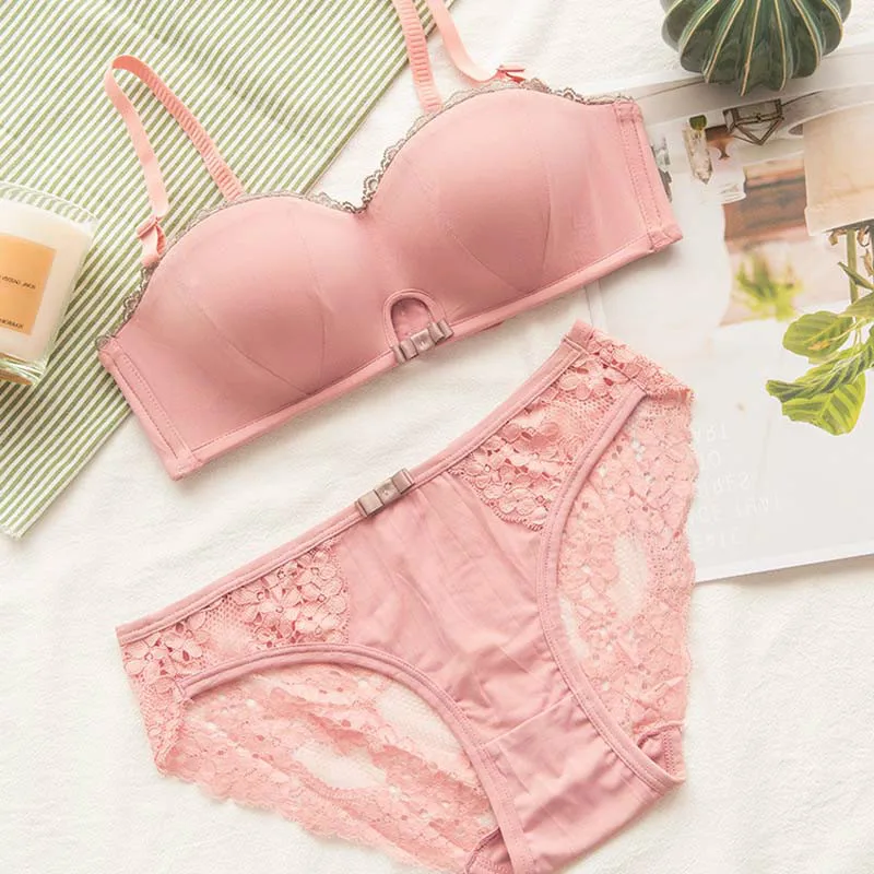 Женский комплект нижнего белья пуш ап Roseheart с зелеными вставками и