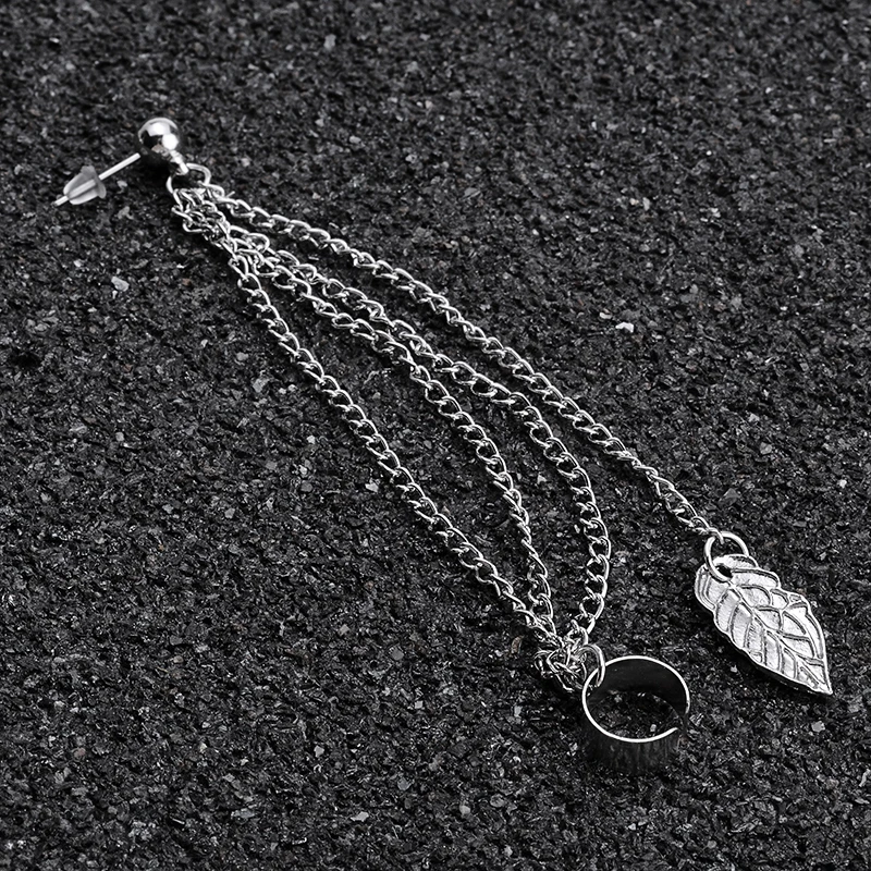 New Stylish Leaf Chain Cuff Earring Fashion Tassel Pendant Ear Leaves Street Style Drop Earrings Jewelry |