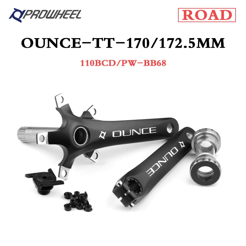 

PROWHEEL ROAD Bike Crank 170 172.5mm 110/130BCD Crankset with BB Bottom Bracket Foldable Bicycle Cranks Aluminum Alloy