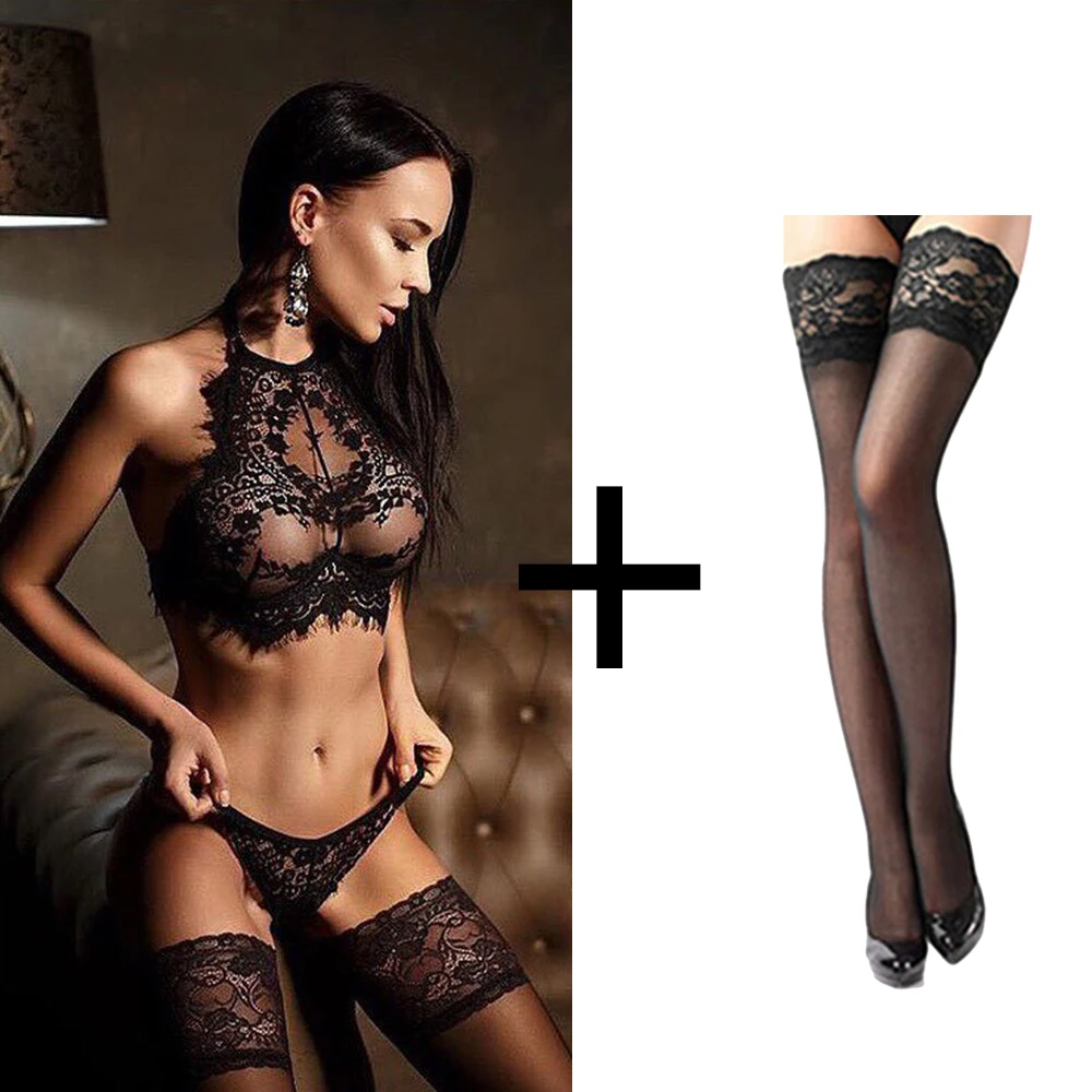 Кружевной комплект с бюстгальтером сексуальное женское эротическое нижнее