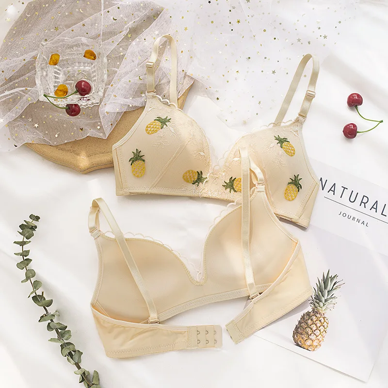 Женский бюстгальтер без косточек Wasteheart черный белый с кружевной подкладкой и