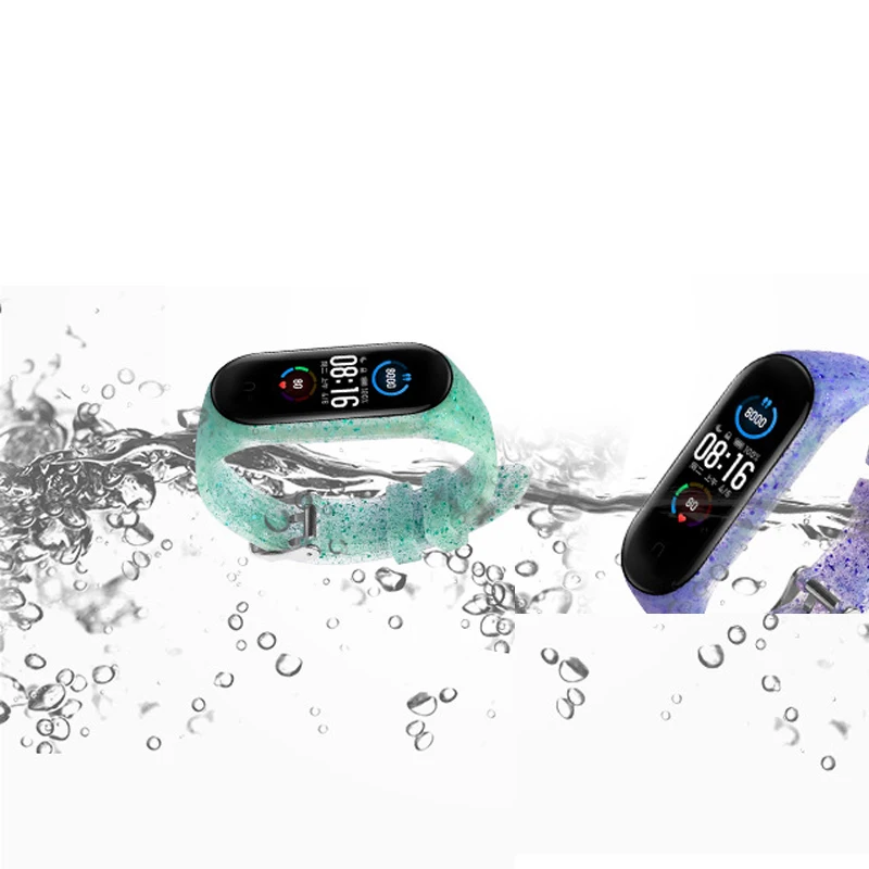 Ремешок силиконовый для Xiaomi Mi Band 3 4 5 6 цветной прозрачный спортивный сменный