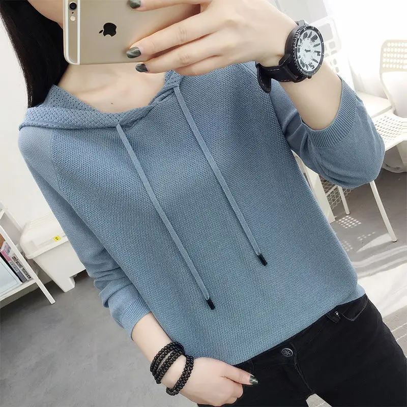 

2020 Autumn Loose Women Sweater Knitted Tops Women's Pullover plus size 3XL Sweater Solid Sweater Tops Fashion Sweater NS4633