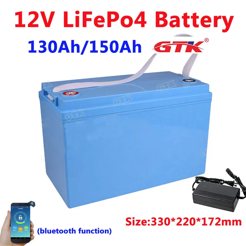 Литиевая батарея LiFepo4 водонепроницаемая 12 В 130 а/ч с bluetooth BMS для golf cart RV дома