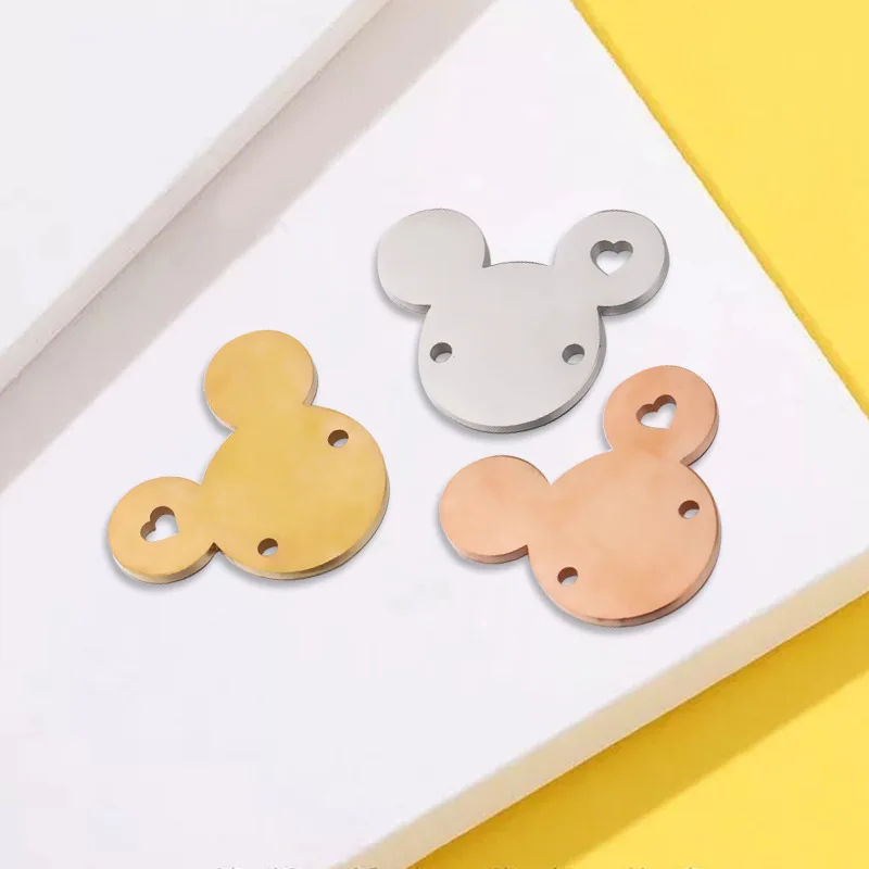 

Stainless Steel Charms Mickey Necklace Pendant Bracelet Accessory Cartoon Charm For Jewelry Making