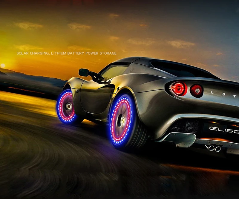 Светодиодная лампа для автомобильных шин 2 шт. солнечная энергия яркий свет