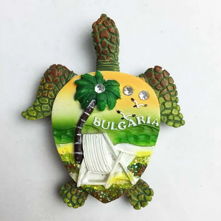 

QIQIPP European Black Sea Tourism Commemorative Magnet Stereo Fridge Sticker Bulgaria Diamond Turtles Creative Hand Gift