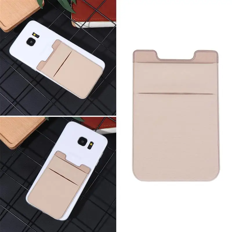 

2pcs Double Layer Phone Pouch Adhesive Holder Cell Phone Back Patch Pocket Cover