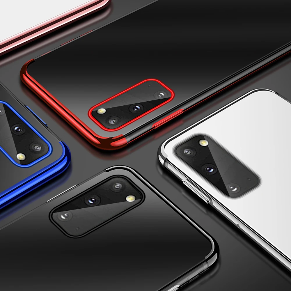 

100 прозрачный чехол с покрытием для samsung galaxy s20 Note 20 Ultra s10 s9 s8 Plus note 10 9 8 S7 A20S A70 A90 A80, задняя крышка из ТПУ