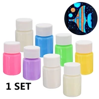 1 set 8 color luminous phosphor pigment 20g glow in the dark acrylic paint diy bright noctilucent paints for diy art supplies