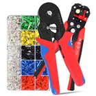 Набор обжимных щипцов для зачистки, 6-46-6 с трубчатыми клеммами 1640 шт.корт. Электрический обжимной инструмент, набор зажимов, клеммы