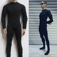 hot sales 16 scale black slim tight stretch leotard male cloths for 12 action figure model toys