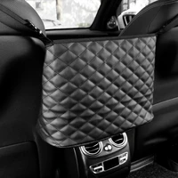 leather check pattern car seat storage bag hook type car bag pocket storage bag hanging bag car supplies