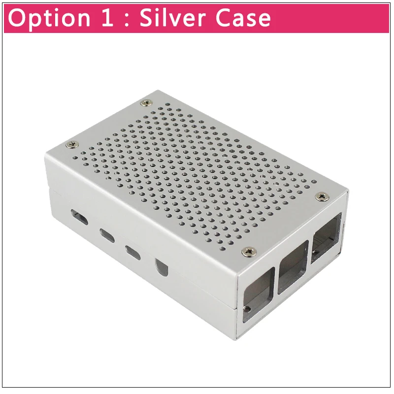 Silver Raspberry Pi 4 Алюминиевый Чехол серебристый черный металлический корпус | Вентилятор охлаждения теплоотвод для Raspberry Pi 4 Модель B - Цвет: Silver