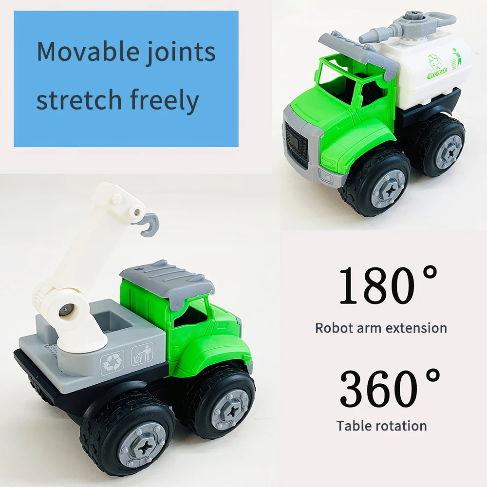 

Education Sanitation Engineering Vehicle Cars DIY Sanitation Dump Truck Truck Car Toy Child Nut Disassembly Assembly Vehicle Set
