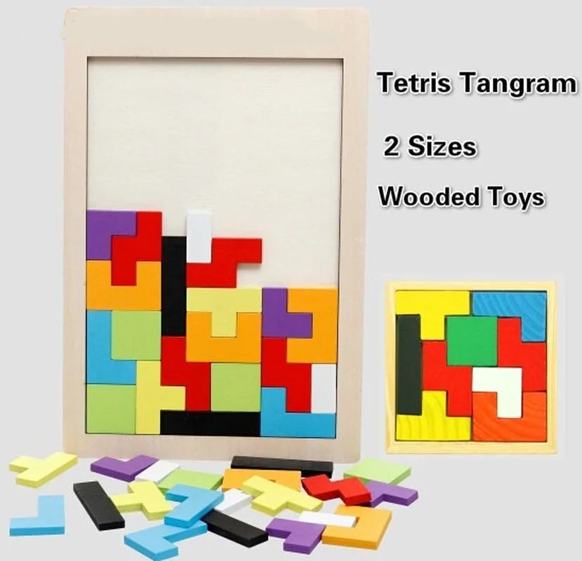 

Colorful Wooden Tangram Brain Teaser Puzzle Toys Tetris Game Preschool Magination Intellectual Educational Kid Toy GYH